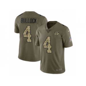 Youth Nike Cincinnati Bengals #4 Randy Bullock Limited Olive Camo 2017 Salute to Service NFL Jersey