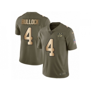 Youth Nike Cincinnati Bengals #4 Randy Bullock Limited Olive Gold 2017 Salute to Service NFL Jersey