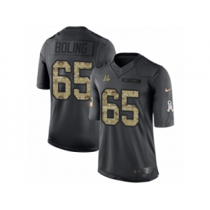 Youth Nike Cincinnati Bengals #65 Clint Boling Limited Black 2016 Salute to Service NFL Jersey