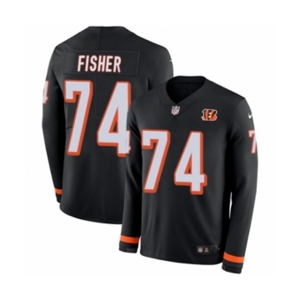 Youth Nike Cincinnati Bengals #74 Jake Fisher Limited Black Therma Long Sleeve NFL Jersey