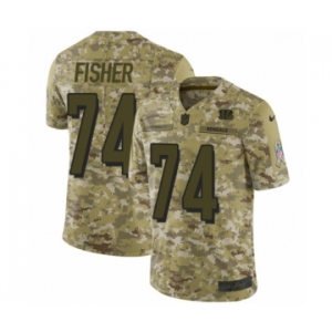 Youth Nike Cincinnati Bengals #74 Jake Fisher Limited Camo 2018 Salute to Service NFL Jersey