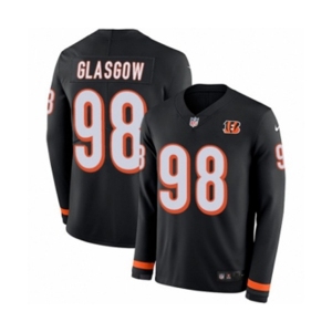 Youth Nike Cincinnati Bengals #98 Ryan Glasgow Limited Black Therma Long Sleeve NFL Jersey