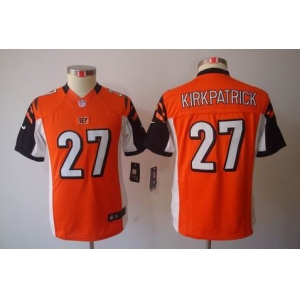 nike youth nfl jerseys cincinnati bengals #27 kirkpatrick orange[nike limited]