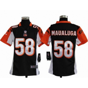 nike youth nfl jerseys cincinnati bengals #58 rey maualuga black[nike]