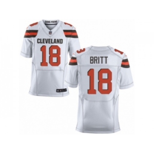 Men's Nike Cleveland Browns #18 Kenny Britt Elite White NFL Jersey