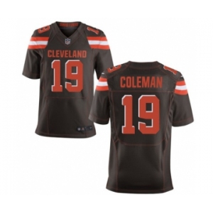 Men's Nike Cleveland Browns #19 Corey Coleman Elite Brown Team Color NFL Jersey
