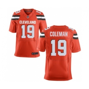Men's Nike Cleveland Browns #19 Corey Coleman Elite Orange Alternate NFL Jersey