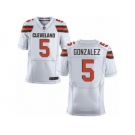 Men's Nike Cleveland Browns #5 Zane Gonzalez Elite White NFL Jersey