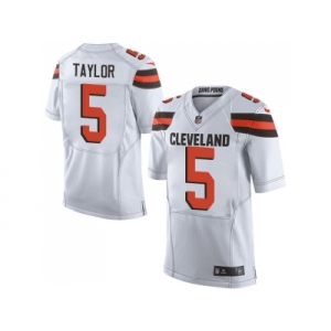 Nike Cleveland Browns #5 Tyrod Taylor White Men Stitched NFL Elite Jersey