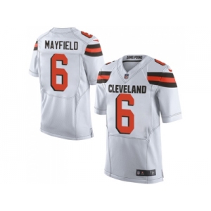Nike Cleveland Browns #6 Baker Mayfield White Men Stitched NFL Elite Jersey