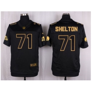 Nike Cleveland Browns #71 Danny Shelton Black Pro Line Gold Collection Jersey[Elite]