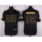 nike nfl jerseys cleveland browns #32 brown black gold collection[Elite]