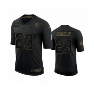 Cleveland Browns #23 Andrew Sendejo Black 2020 Salute to Service Limited Jersey