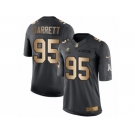 Men Nike Browns #95 Myles Garrett Black Stitched NFL Limited Gold Salute to Service Jersey