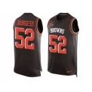 Men Nike Cleveland Browns #52 James Burgess Limited Brown Player Name & Number Tank Top NFL Jersey