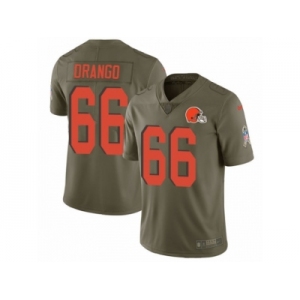 Men Nike Cleveland Browns #66 Spencer Drango Limited Olive 2017 Salute to Service NFL Jersey