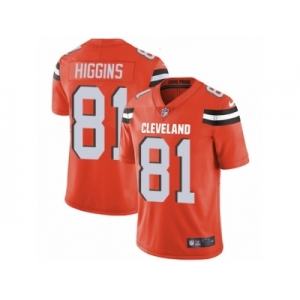 Men Nike Cleveland Browns #81 Rashard Higgins Orange Alternate Vapor Untouchable Limited Player NFL Jersey