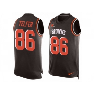 Men Nike Cleveland Browns #86 Randall Telfer Limited Brown Player Name & Number Tank Top NFL Jersey