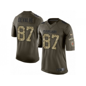 Men Nike Cleveland Browns #87 Seth DeValve Limited Green Salute to Service NFL Jersey