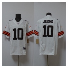 Men's Cleveland Browns #10 Quinshon Judkins White 2025 Draft F.U.S.E. Vapor Limited Football Stitched Jersey