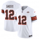 Men's Cleveland Browns #12 Shedeur Sanders White 2025 Draft 1946 Collection F.U.S.E. Vapor Limited Stitched Football Jersey