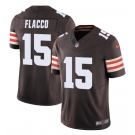 Men's Cleveland Browns #15 Joe Flacco Brown 2023 F.U.S.E. Vapor Limited Football Stitched Jersey