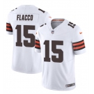 Men's Cleveland Browns #15 Joe Flacco White 2023 F.U.S.E. Vapor Limited Football Stitched Jersey