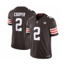 Men's Cleveland Browns #2 Amari Cooper Brown 2023 F.U.S.E. With Jim Brown Memorial Patch Vapor Untouchable Limited Football Stitched Jersey