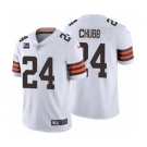 Men's Cleveland Browns 2022 #24 Nick Chubb White With 1-star C Patch Vapor Untouchable Limited NFL Stitched Jersey