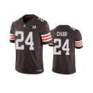 Men's Cleveland Browns #24 Nick Chubb Brown 2023 F.U.S.E. With Jim Brown Memorial Patch Vapor Untouchable Limited Football Stitched Jersey