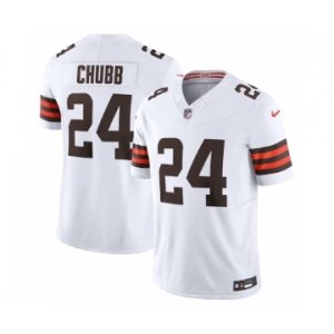 Men's Cleveland Browns #24 Nick Chubb White 2023 F.U.S.E. Vapor Untouchable Limited Football Stitched Jersey