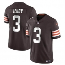 Men's Cleveland Browns #3 Jerry Jeudy Brown Vapor Limited Football Stitched Jersey