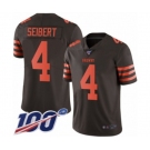 Men's Cleveland Browns #4 Austin Seibert Limited Brown Rush Vapor Untouchable 100th Season Football Jersey
