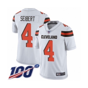 Men's Cleveland Browns #4 Austin Seibert White Vapor Untouchable Limited Player 100th Season Football Jersey