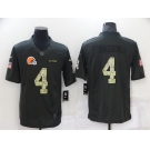 Men's Cleveland Browns #4 Deshaun Watson Black Salute to Service Limited Stitched Jersey