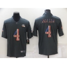 Men's Cleveland Browns #4 Deshaun Watson Grey Salute To Service USA Flag Fashion Limited Stitched Jersey