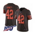 Men's Cleveland Browns #42 Morgan Burnett Limited Brown Rush Vapor Untouchable 100th Season Football Jersey