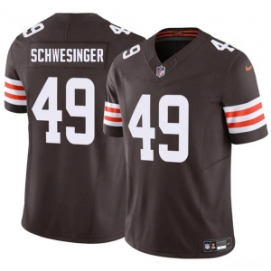 Men's Cleveland Browns #49 Carson Schwesinger Brown 2025 F.U.S.E. Vapor Limited Football Stitched Jersey