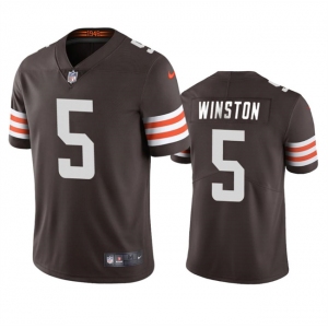 Men's Cleveland Browns #5 Jameis Winston Brown Vapor Limited Football Stitched Jersey