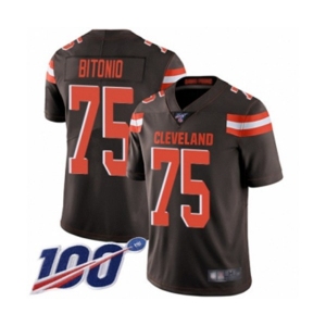 Men's Cleveland Browns #75 Joel Bitonio Brown Team Color Vapor Untouchable Limited Player 100th Season Football Jersey