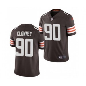 Men's Cleveland Browns #90 Jadeveon Clowney Brown Vapor Untouchable Limited Stitched Football Jersey