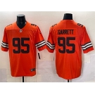 Men's Cleveland Browns #95 Myles Garrett Orange Vapor Limited Football Stitched Jersey