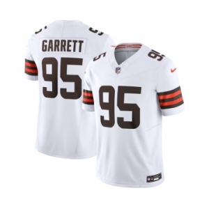 Men's Cleveland Browns #95 Myles Garrett White 2023 F.U.S.E. Vapor Untouchable Limited Football Stitched Jersey