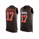 Men's Nike Cleveland Browns #17 Brock Osweiler Limited Brown Player Name & Number Tank Top NFL Jersey