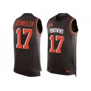 Men's Nike Cleveland Browns #17 Brock Osweiler Limited Brown Player Name & Number Tank Top NFL Jersey