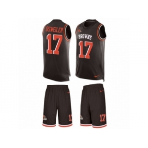 Men's Nike Cleveland Browns #17 Brock Osweiler Limited Brown Tank Top Suit NFL Jersey