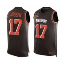 Men's Nike Cleveland Browns #17 Greg Joseph Limited Brown Player Name & Number Tank Top NFL Jersey
