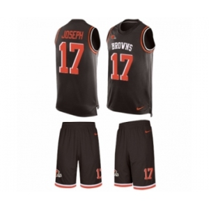 Men's Nike Cleveland Browns #17 Greg Joseph Limited Brown Tank Top Suit NFL Jersey