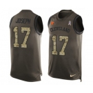 Men's Nike Cleveland Browns #17 Greg Joseph Limited Green Salute to Service Tank Top NFL Jersey