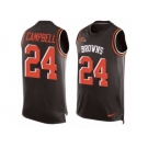 Men's Nike Cleveland Browns #24 Ibraheim Campbell Limited Brown Player Name & Number Tank Top NFL Jersey